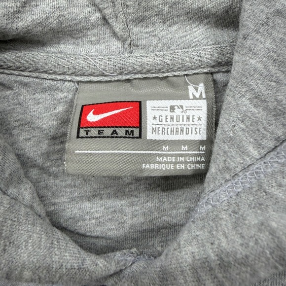 VTG Nike Team MLB New York Yankees Hoodie Gray Embroidered Sweatshirt Mens M - Picture 3 of 11